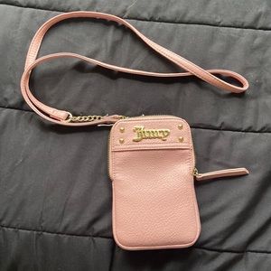 Pink and gold, over the shoulder, juicy couture mini bag